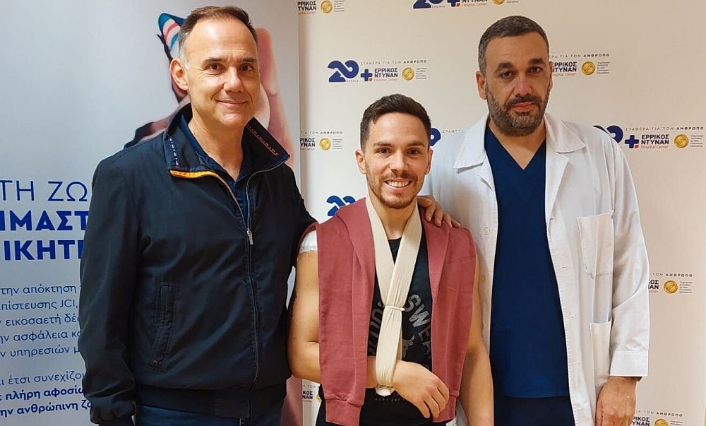 Olympic champion Lefteris Petrounias underwent shoulder arthroscopy at the Henry Dunant HC